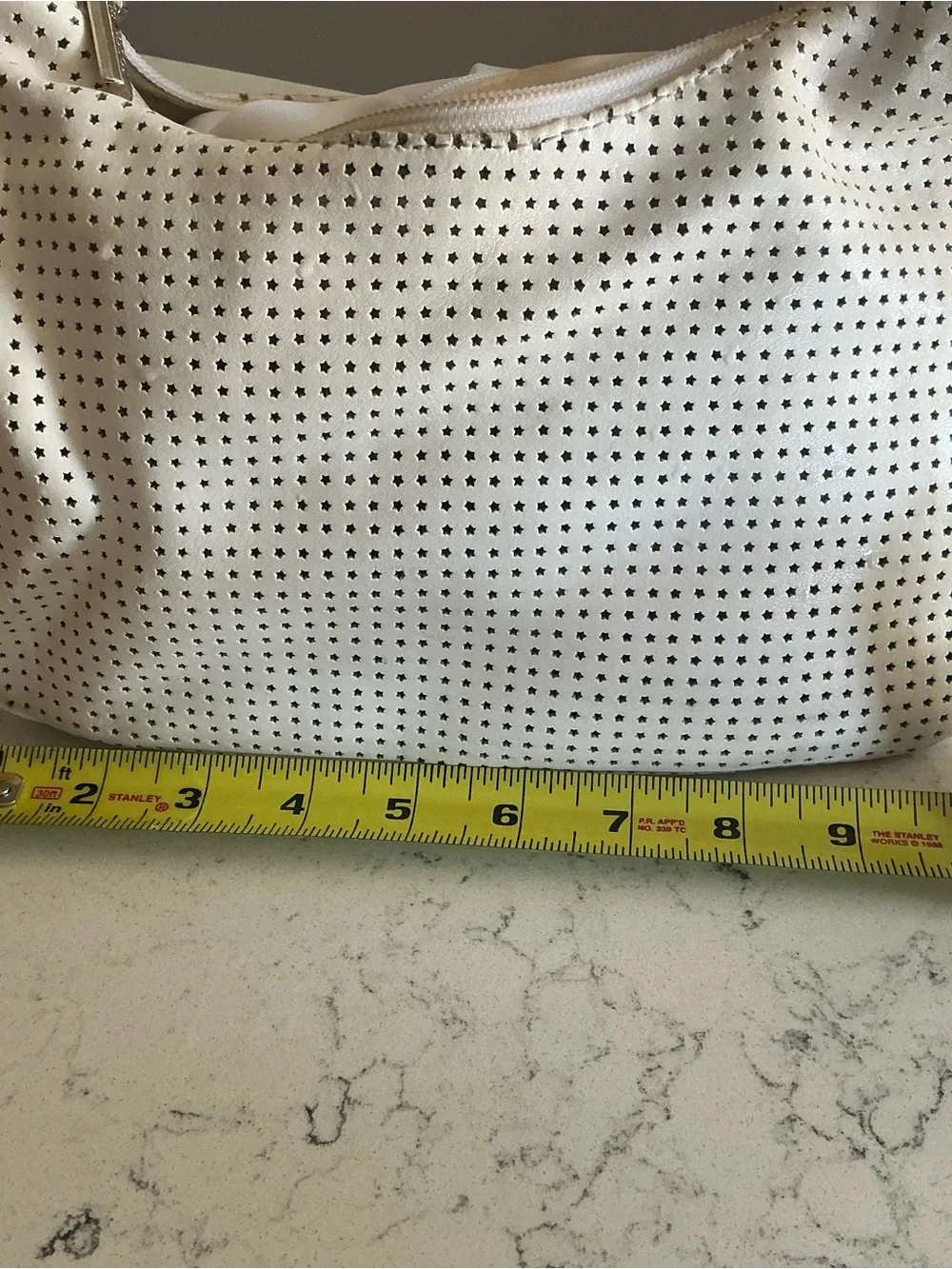 Vtg y2k Tosca blue hobo bag white Star perforated Italian leather shoulder bag